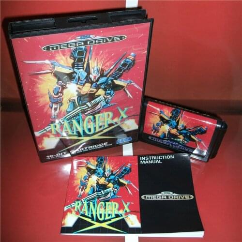 Ranger X EU Cover with box and manual For Sega Megadrive Genesis Video Game Console 16 bit card