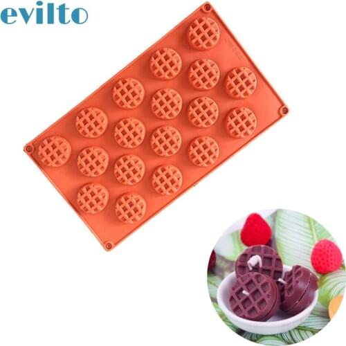 18 Cavity Silicone Baking Mould Round Lattice Waffles Making Tool DIY Chocolate Biscuit Fondant Mold Kitchen Accessories Gadgets