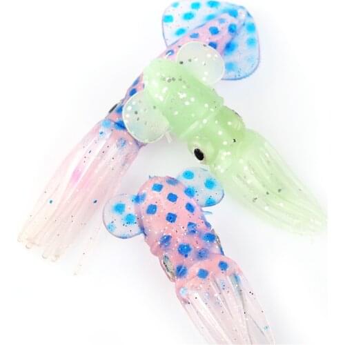 1Pc Luminous Squid Skirts Soft Lure Night Fishing Lure Octopus Glow Artificial Baits PVC Soft Octopus Fishing Tackle Accessories