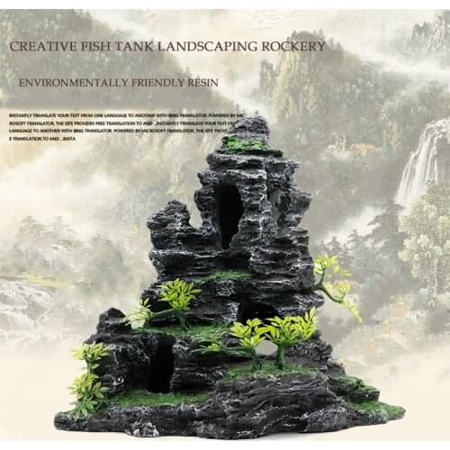 Fish Tank Landscaping Simulation Rockery Resin Aquarium Decoration To Avoid Tree Cave Micro Landscape Ornaments
