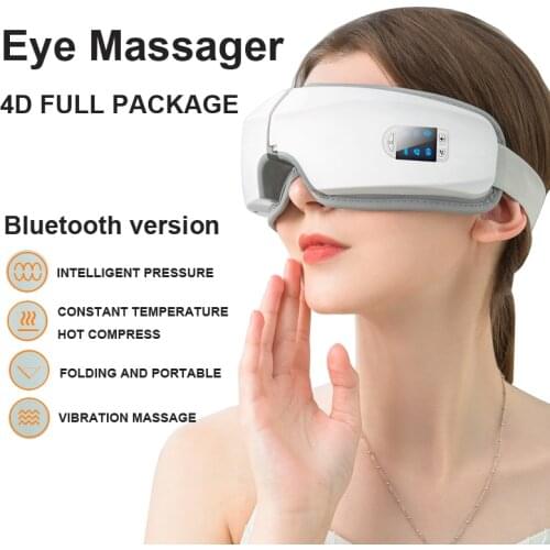 4D Smart Airbag Vibration Eye Massager Electric with Heat Bluetooth Air Pressure Relieve Eyes Fatigue Eye Care Massage Glasses