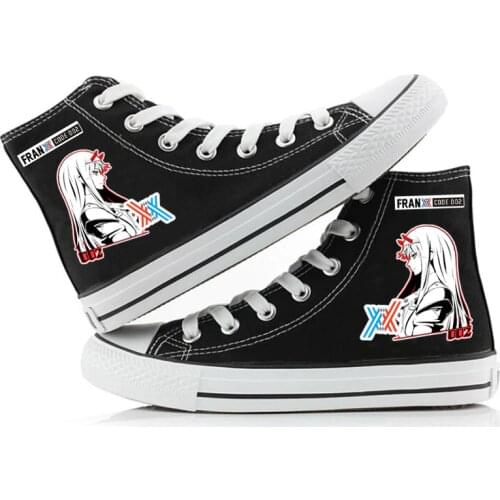 Unisex Anime DARLING in the FRANXX 3d Shoes ZERO TWO Student Casual Canvas Shoes plimsolls Flats duck shoes Sneakers
