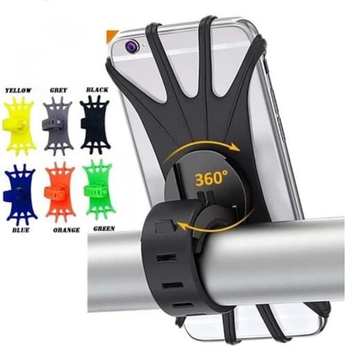 Bicycle Phone Holder Silicone Motorcycle Mobile Phone Stand Bike 4.0 -6.0 Inch Phone Mount For IPhone HuaWei Xiaomi Accessories