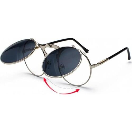 VINTAGE STEAMPUNK Sunglasses Round Designer Steam Punk Metal OCULOS de sol women Coating Sunglasses Men Retro Circle Sun Glasses