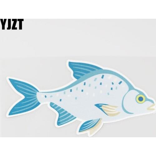 YJZT 15.5CMX7.8CM Cartoon Fish Car Sticker Marine Organism Pvc Decal Window 6A-0269