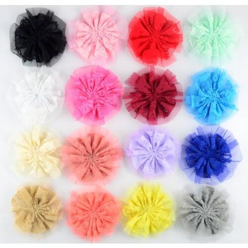 Yundfly 10PCS 9cm Vintage Lace Flower Accessories Shabby Shredded Flower for Baby Headbands Diy Headwear Hair Accessories