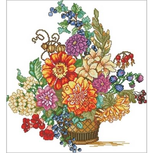 Wonderful autumn bouquet patterns Counted Cross Stitch 11CT 14CT 18CT DIY Cross Stitch Kit Embroidery Needlework Sets home decor
