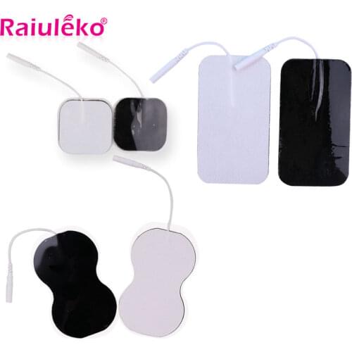 10Pcs/lot Tens 5x5cm Ems Nerve Muscle Stimulator Silicone Gel Electrode Pads Electrodes Digital Therapy Machine Massage 2mm Plug