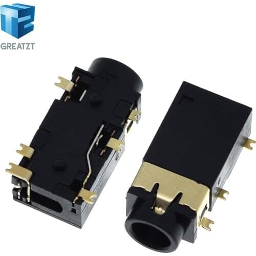10PCS 3.5 MM headphone socket Audio socket PJ-342 Surface mounted 6 feet Double track gold plated PJ342