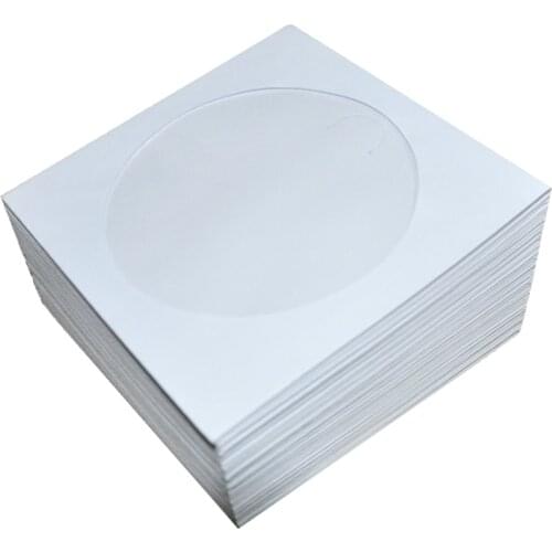 100pcs-12.5*12.5cm White Square Disc CD Sleeve Kraft Paper DVD Bag Cover Packaging Envelopes type Pack bags wedding party favor