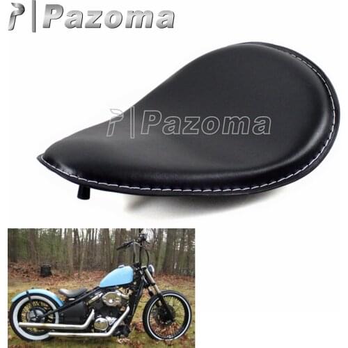 Motorcycle Black Leather Solo Seat Base Driver Seat Cushion Pad for Harley Bobber Chopper Sportster XL 883 1200