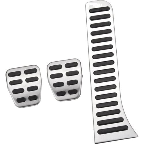 3 X Stainless Steel Fuel Pedal + Brake + Footrest Cover For VW GOLF MK5 MK6