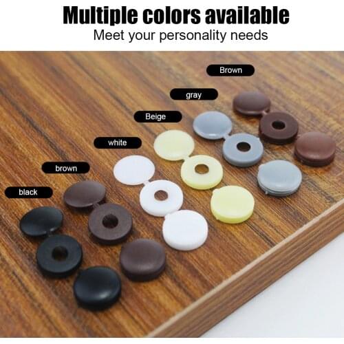 500/100Pcs Plastic Hinged Screw Cover Caps Washer Flip Tops Multiple Colour for Furniture Hardware can CSV