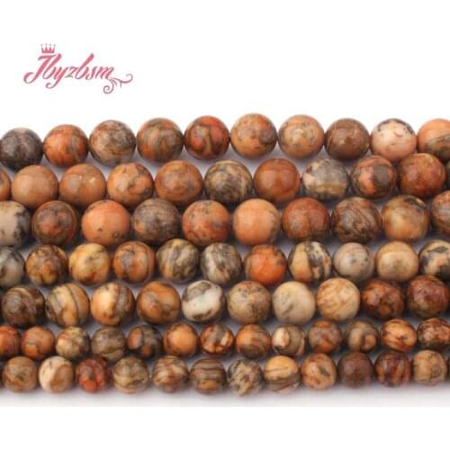 6,8,10mm Smooth Round Beads Ball Brown Mutil-Color Jaspers Agates Stone Beads 15" For Necklace Jewelry Making Free Shipping DIY