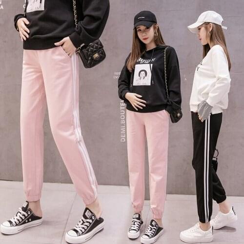 8813# Spring Summer Cotton Linen Maternity Pants Elastic Waist Belly Sports Casual Loose Clothes for Pregnant Women Pregnancy