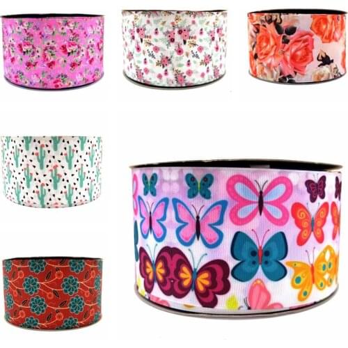 Free shipping 50 yard cartoon printed grosgrain ribbon 29519