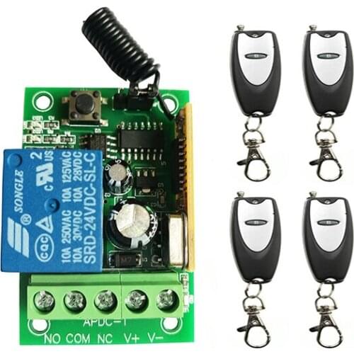 DC12V 24V 1CH 1 CHRF Wireless Remote Control Relay Switch Security System 315/433.92 MhZ Garage Doors window lamp/ shutters
