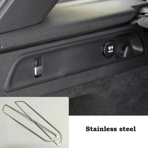 For Mercedes Benz GLC 2016 2017 2018 Stainless steel Car Trunk Charge Socket Decoration cover trim auto accessories styling 2pcs