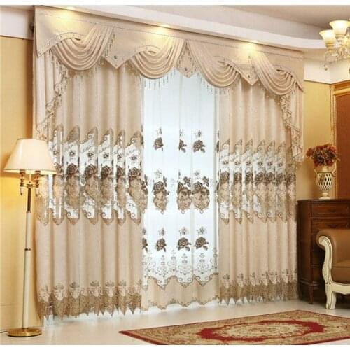 European Embroidered window curtain for living room kitchen curtains blackout curtain for sitting room bedroom study villa
