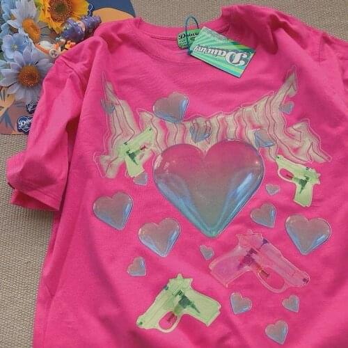 T-shirts Women Summer Fashion Steam Wave Cool Printed Retro Casual Short-sleeve T-shirt Loose Oversized Tops Personality Girls