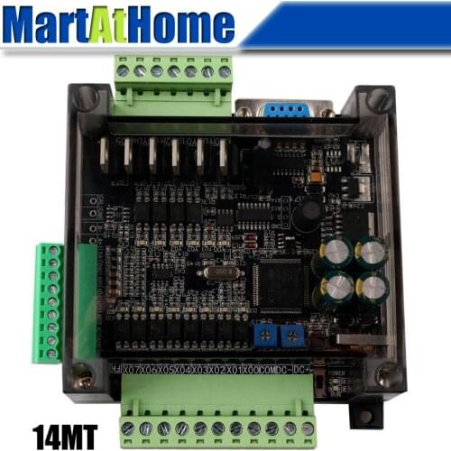 FX3U-14MR FX3U-14MT PLC Industrial Control Board 24V Input 6AD Output 2AD with Shell RS485 RTC Time Clock