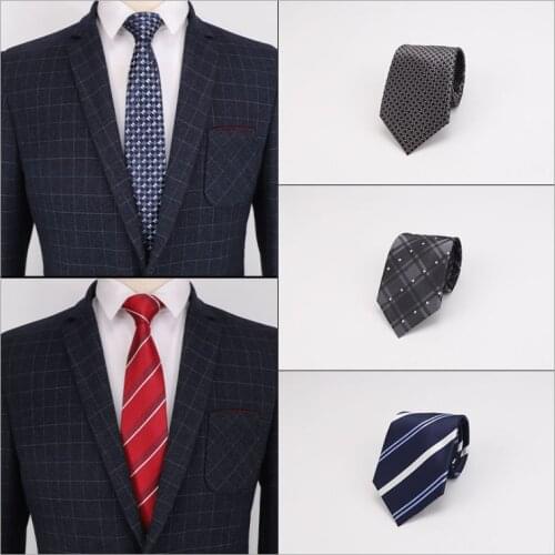 New Fashion 8cm Necktie Men Ties Classic Business Formal Wedding Tie Man Stripe Jacquard Shirt Dress Accessories