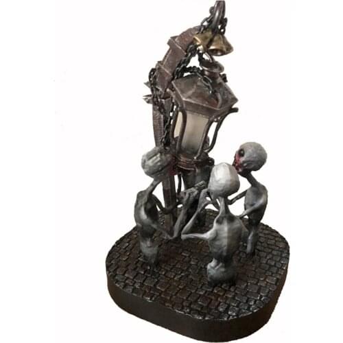 Halloween Creative Horror Four-headed Skull With LED Lamp Table Lamp Chain Zombie Lamp Bedroom Bedside Resin Night Light