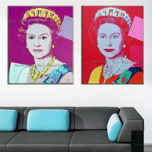 New Handmade Queen of England Painting Portrait Oil Painting Wall Art for Living Room Decor Modern Abstract Face Paintings