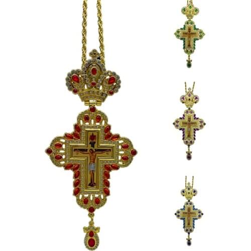 Orthodox Cross Jesus Crucifix Pendant Religious Jesus Pectoral Cross Prayer Articulos Religiosos Catolicos крест в машину