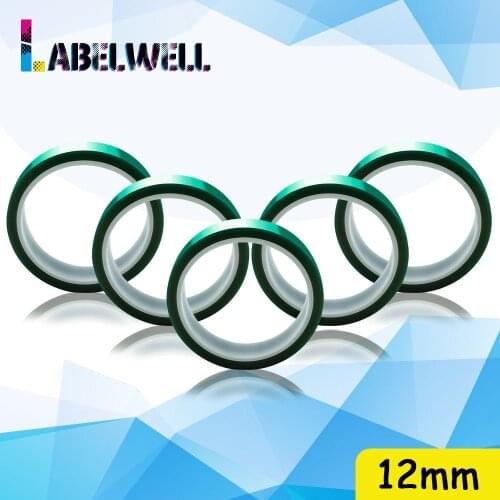 Labelwell 12mm Green PET Tape Heat-resistant PET High Temperature Shielding Tape for PCB Solder Plating Insulation Protection 33