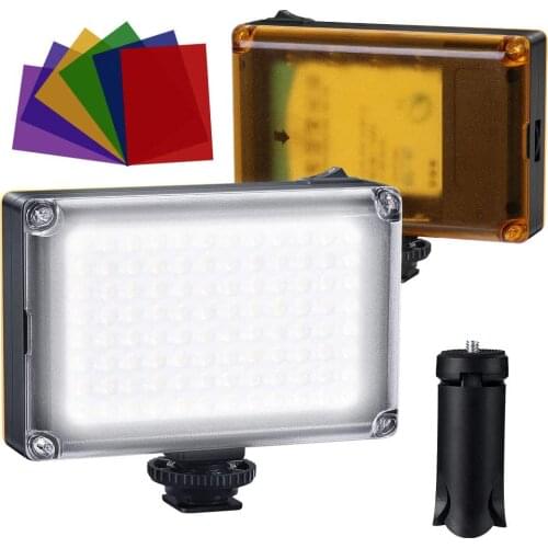 Led Videoleuchte, Video Licht mit Tragbares Verstellbarem Stativ Ständer, 6 Farbfilter, Videokonferenz Beleuchtung Set Selfie