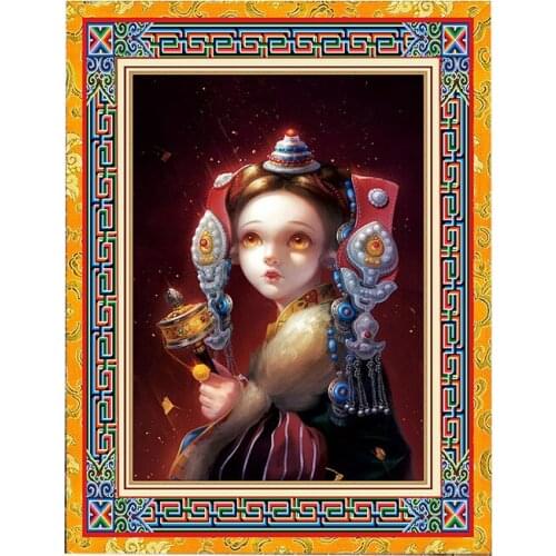 Little Girl Tapestry Blanket Prayer Wheel Carpet Room Background Wall Hanging Fabric