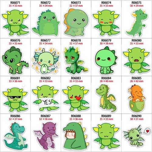 30pcs/lot Cute Green Dinosaur Planar Resins for Hair Bows DIY Phone Decoration R0607 R0608 R0609