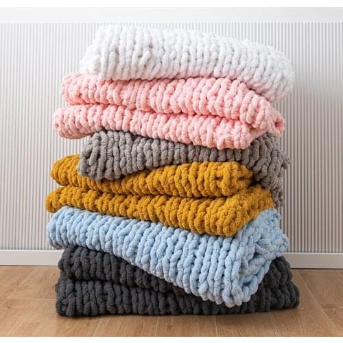 Soft Blanket Knit Throw Blanket Plaid Blanket Travel 130x160cm Home Sofa Chair Couch Bed Sofa 50"x62" Yellow Pink White Grey