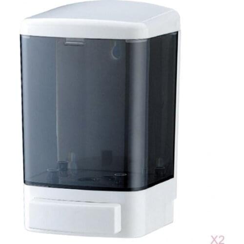 2pcs Liquid Soap Dispenser Pump Wall Mounted Shampoo Dispenser Sink Bathroom