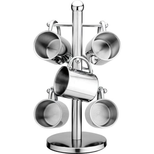 Stainless Steel Tree Shape Mug Rack Tree Tea Cup Storage Holder Stand Home Kitchen Mug Hanging Display Drinkware Shelf 6 WF922