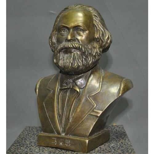 Excellent German Great Communist Carl Marx Bust Bronze Statue