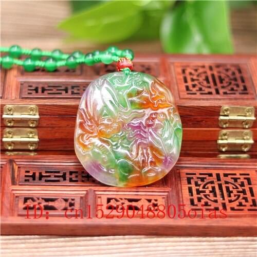 Natural Color A Jade Emerald Cicada Pendant Beads Necklace Charm Jadeite Jewellery Fashion Carved Amulet Gifts for Women Men