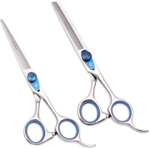 Barber Hairdressing Scissors 6.0" Japan 440C Purple Dragon Thinning Scissors with Reserved Teeth Right Hand Haircut Set 1126