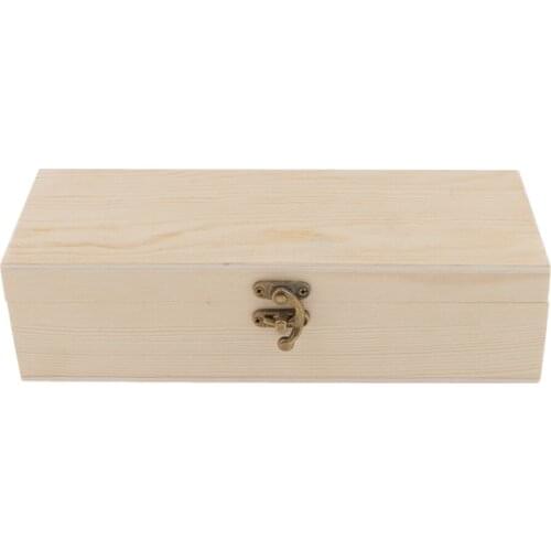 Plain Wooden Jewelry Box Tea Box Necklace Storage Box with Clasp 4 Slots