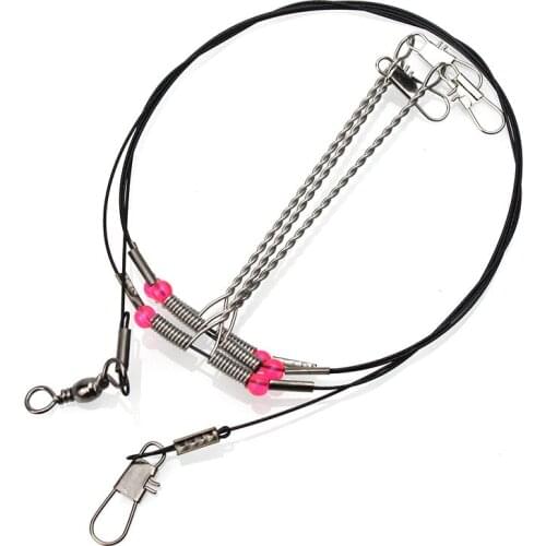 4Set/Bag String Fishing Hook Anti-Winding Practical Steel Fishing Rigs Wire Leader Fishing Hooks Sea Fishing Tools