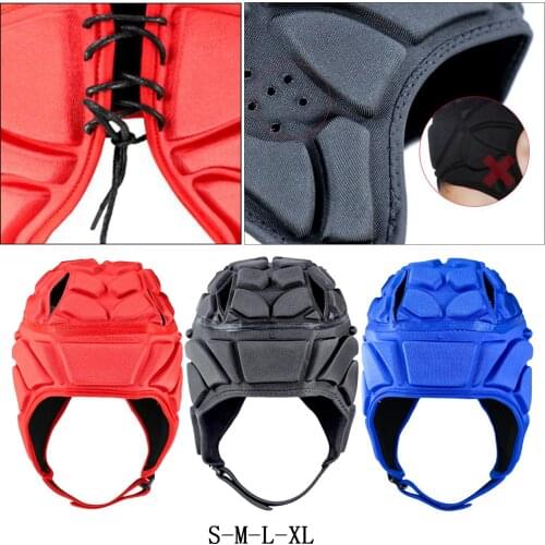 Rugby Helmet Headgear Scrum Cap Hockey Head Protector Protect Hat Baseball Skateboard Padded Hat Cap Adjustable