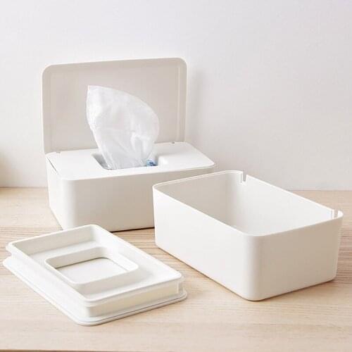 Napkin Storage Box Solid Color Rectangular Tissue Dispenser Wet Paper Holders Case for Home Bathroom Kitchen Office Desk Car New
