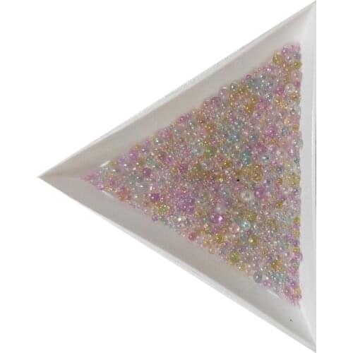 5g/Bag Glass Nail micro beads DIY transparent Symphony Nail Blister small Bubble beads Decorations for Gel Polish Supply