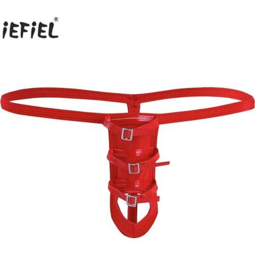 Sexy Mens Thongs and G-strings Sissy Panties Strappy Open Butt G-string Low-waisted Crotchless Bikini Underwear with Penis Hole