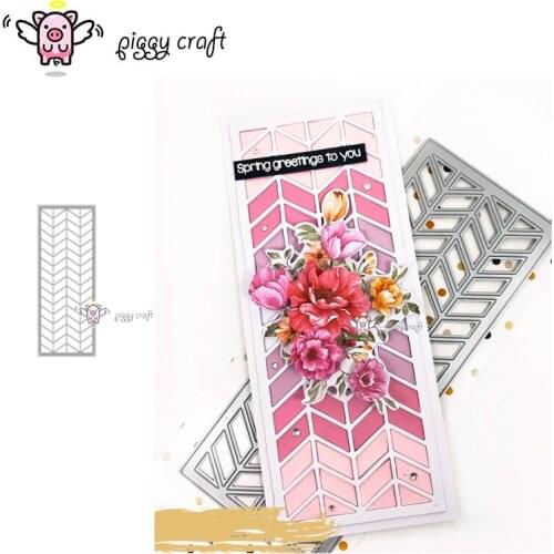 Piggy Craft metal cutting dies cut die mold Diamond Rectangular frame Scrapbook paper craft knife mould blade punch stencils