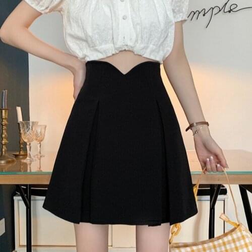 Spring and summer 2021 new Korean version of high waist a-line skirt casual thin irregular all-match short skirt