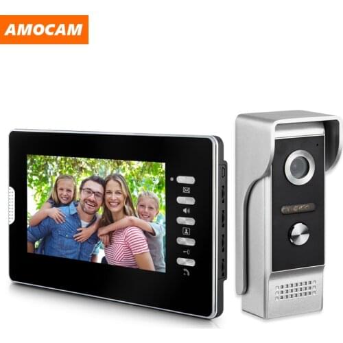 7 Inch Wired Video Door Phone System Video Intercom Doorbell With Waterproof Outdoor IR Camera Remote Unlock for home Security