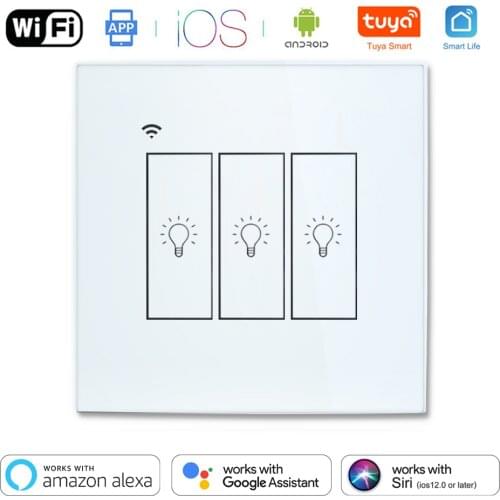 Wifi Smart Wireless App Remote Wall Switches Light Switch Glass Touch Panel Voice Control by Siri Alexa Google Home