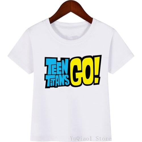 Funny T Shirt For Girls/Boys Kids Clothes Teen Titans Go Cartoon Print Tshirt Kawaii Children Clothing Cute Summer Tops T-Shirt